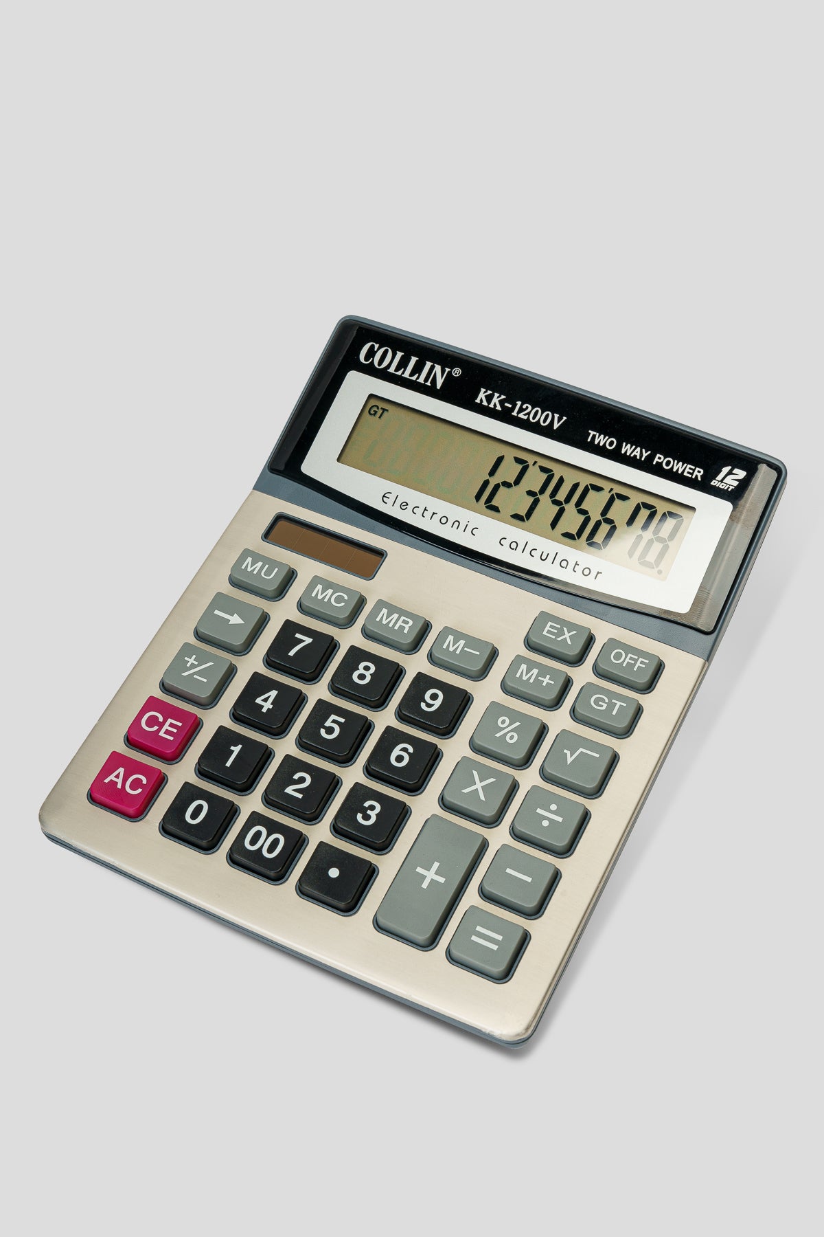 Calculadora Solar Gris de 12 Dígitos Chinitown Chinitown